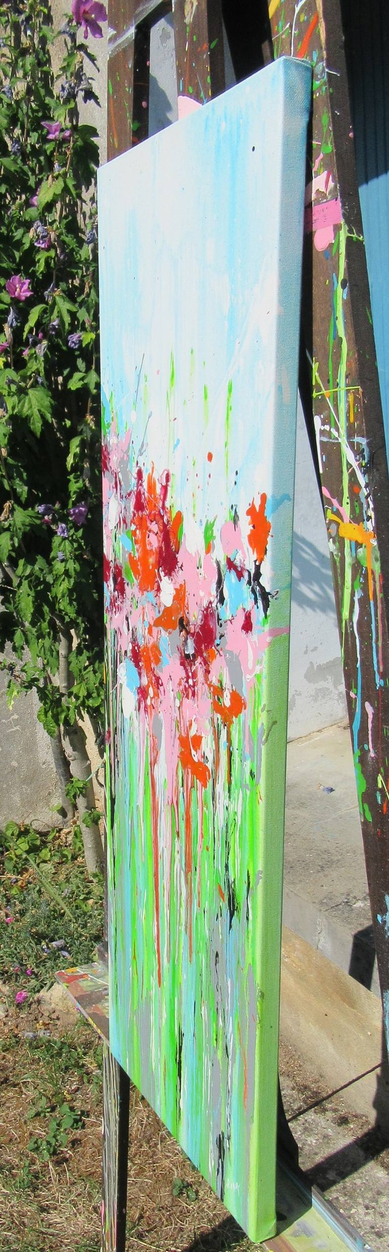 Original Abstract Garden Painting by Isabelle Pelletane