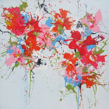 Original Abstract Floral Paintings by Isabelle Pelletane