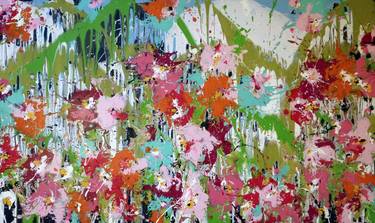 Original Abstract Floral Paintings by Isabelle Pelletane