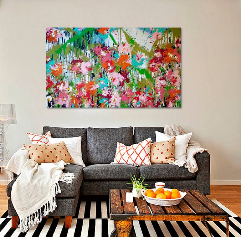 Original Abstract Floral Painting by Isabelle Pelletane