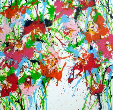 Original Abstract Expressionism Floral Paintings by Isabelle Pelletane