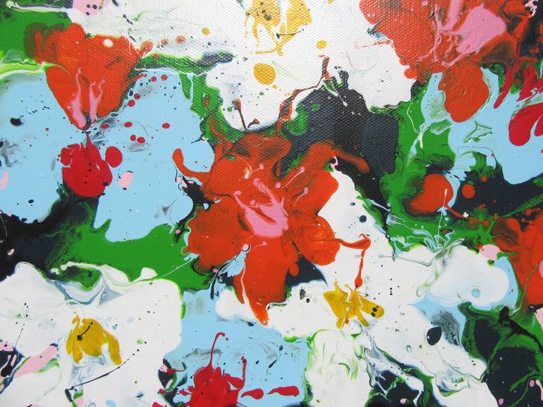 Original Abstract Expressionism Floral Painting by Isabelle Pelletane