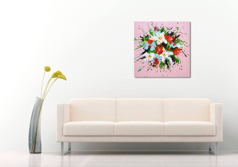 Original Abstract Expressionism Floral Painting by Isabelle Pelletane