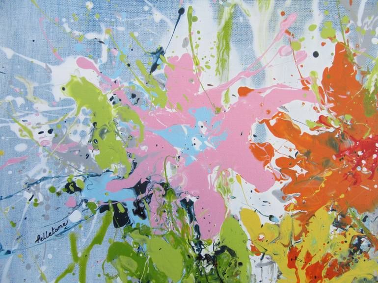 Original Abstract Floral Painting by Isabelle Pelletane