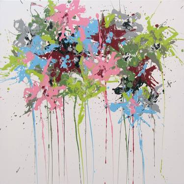 Original Abstract Floral Paintings by Isabelle Pelletane