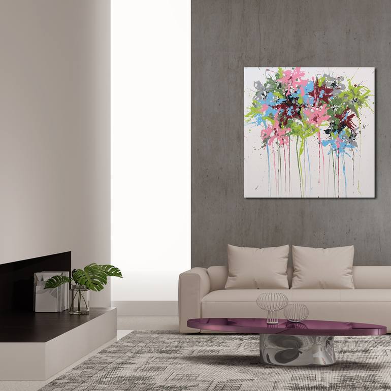 Original Abstract Floral Painting by Isabelle Pelletane