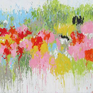 Original Abstract Garden Paintings by Isabelle Pelletane