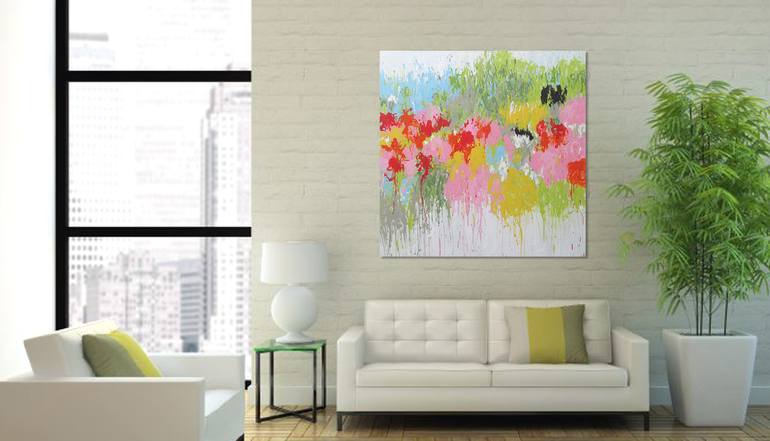 Original Abstract Garden Painting by Isabelle Pelletane