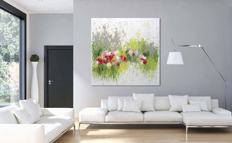 Original Abstract Garden Painting by Isabelle Pelletane
