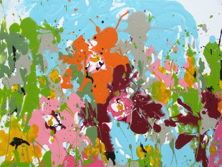 Original Abstract Garden Painting by Isabelle Pelletane