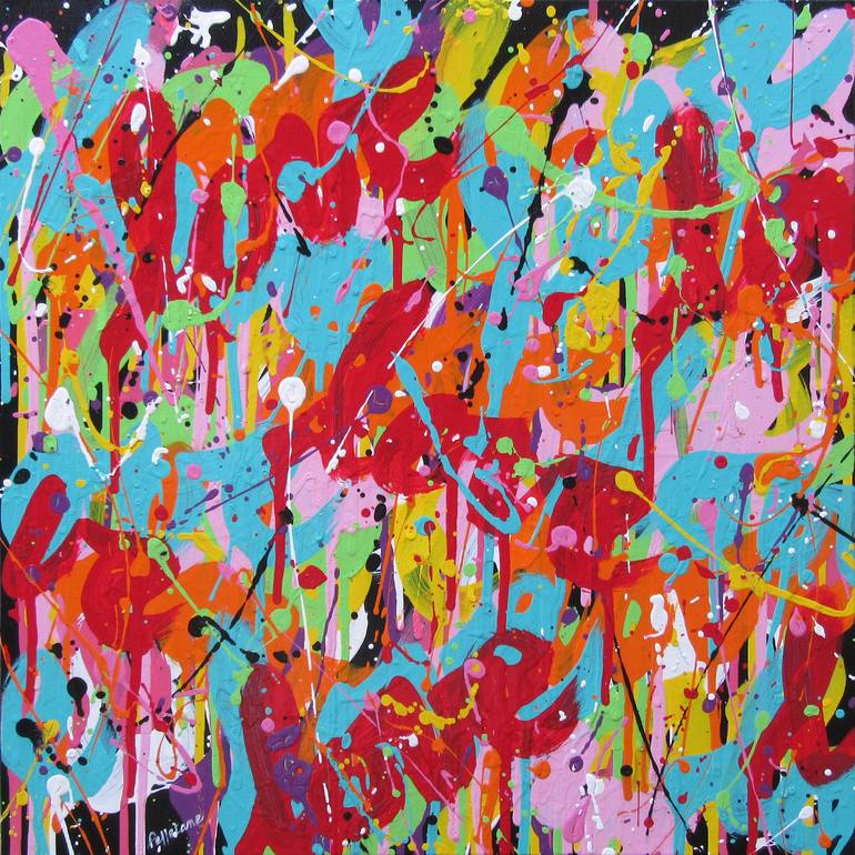 Original Abstract Painting by Isabelle Pelletane | Abstract Art on Canvas | Colorful Love