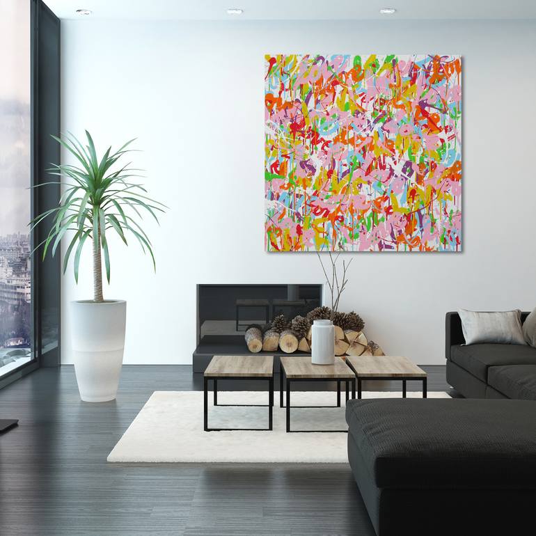 Original Abstract Love Painting by Isabelle Pelletane