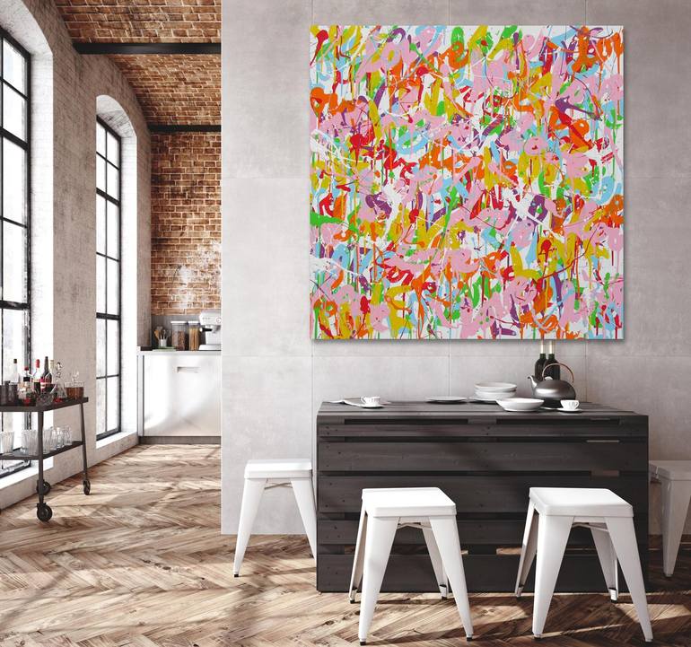 Original Abstract Love Painting by Isabelle Pelletane