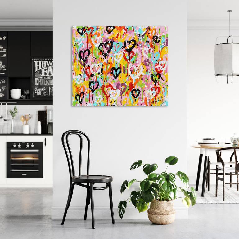 Original Abstract Love Painting by Isabelle Pelletane