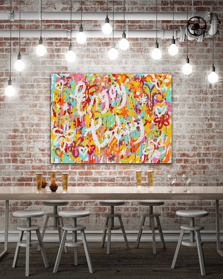 Original Abstract Graffiti Painting by Isabelle Pelletane