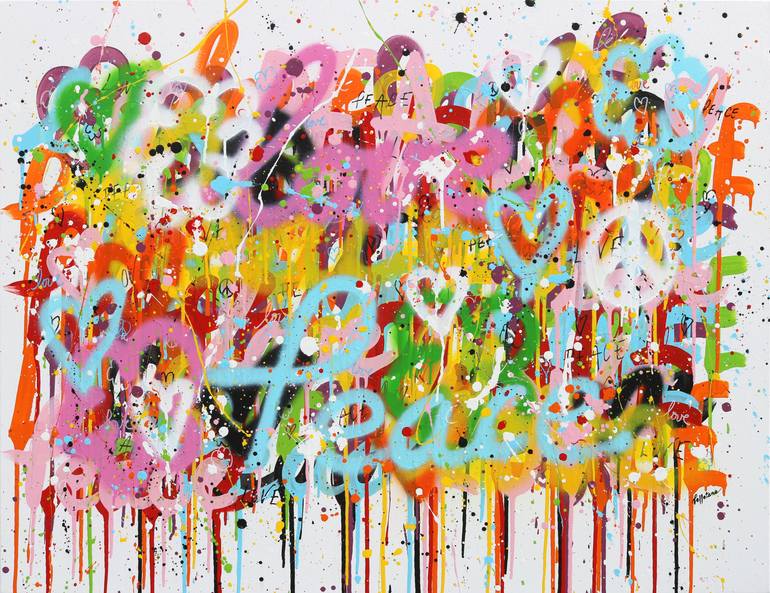 Original Abstract Love Painting by Isabelle Pelletane