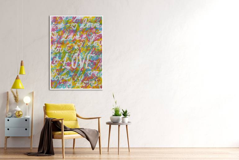 Original Abstract Expressionism Love Painting by Isabelle Pelletane