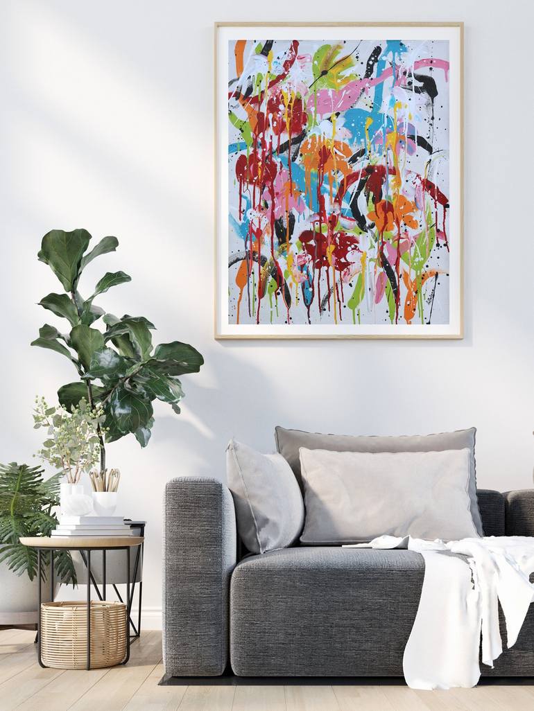 Original Abstract Floral Painting by Isabelle Pelletane