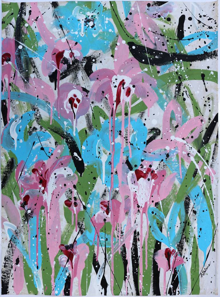 Original Abstract Garden Painting by Isabelle Pelletane