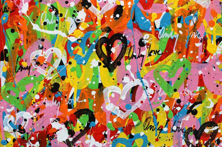 Original Abstract Love Painting by Isabelle Pelletane