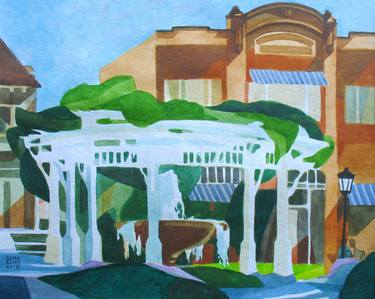 Original Impressionism Architecture Paintings by Sara Kahn