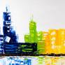 Title: Colorful Chicago
Dated and Signed on the front and on the back of the painting.
By Dell
This original painting created in a white wrapped canvas. The edges are painted in white and a final coat of varnish will be applied for protection. Also, a signed Certificate of Authenticity will be included with the painting.