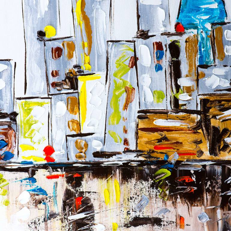 Original Abstract Cities Painting by Dell Camargo