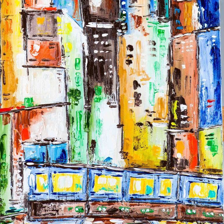 Original Abstract Cities Painting by Dell Camargo