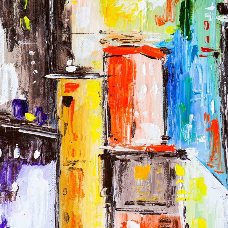 Original Abstract Cities Painting by Dell Camargo