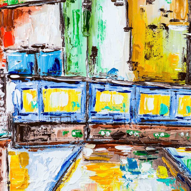 Original Abstract Cities Painting by Dell Camargo