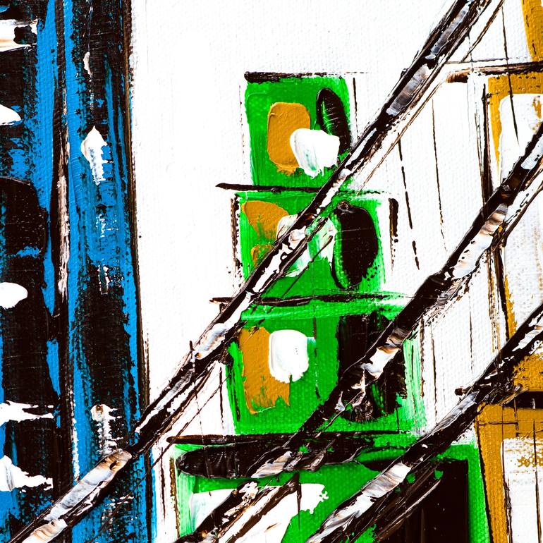Original Abstract Cities Painting by Dell Camargo