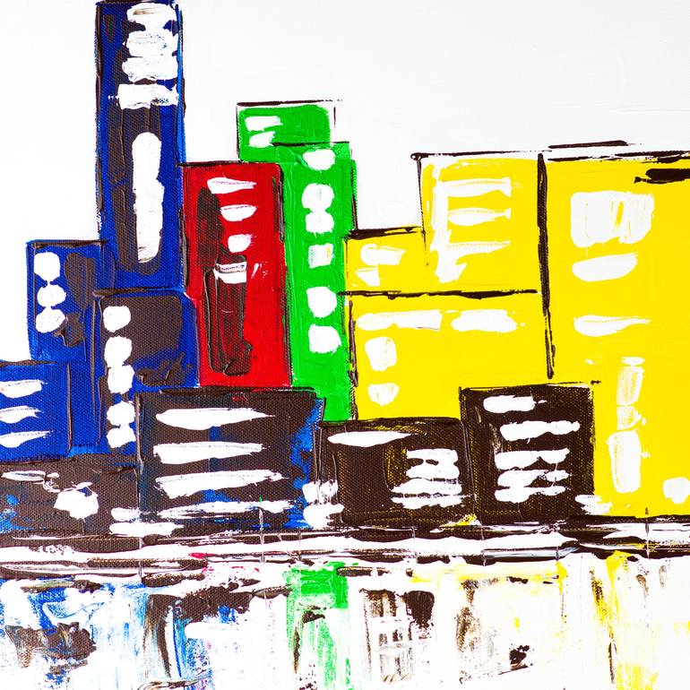 Original Abstract Cities Painting by Dell Camargo