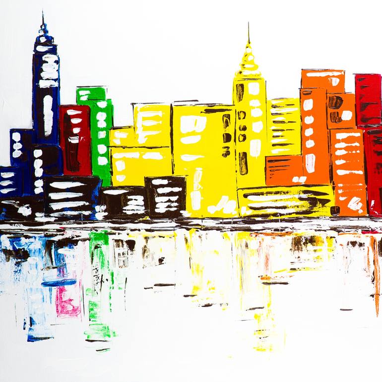 Original Cities Painting by Dell Camargo