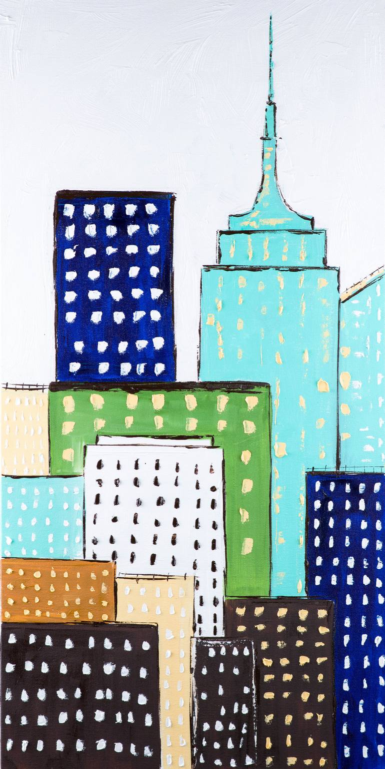 Original Cities Painting by Dell Camargo