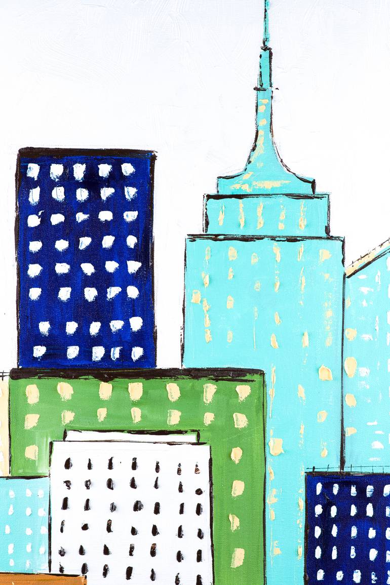 Original Abstract Cities Painting by Dell Camargo