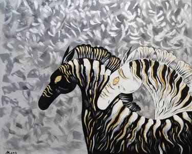 Original Art Deco Animal Paintings by Anna Onikiienko