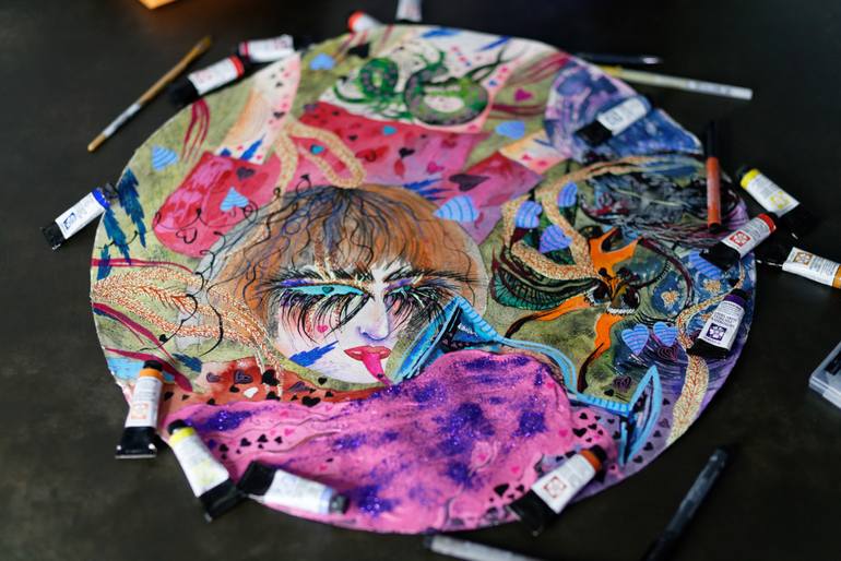 Original Conceptual People Painting by Anna Lutrea