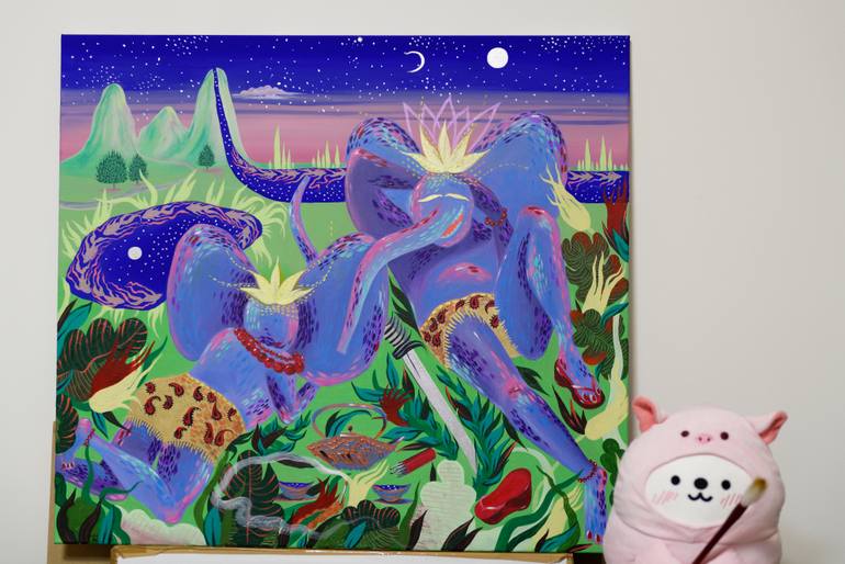 Original Figurative Animal Painting by Anna Lutrea