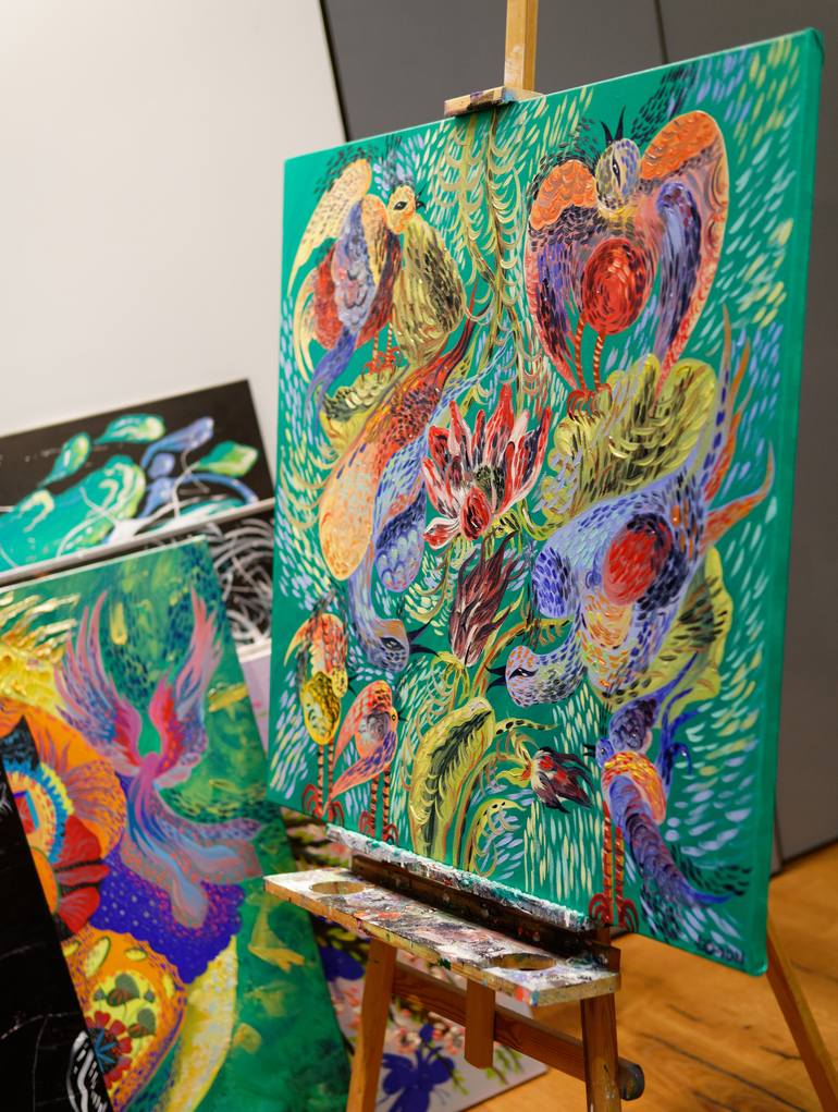 Original Impressionism Animal Painting by Anna Lutrea