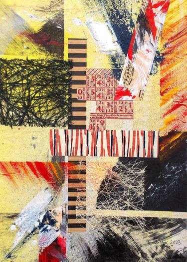 Original Abstract Expressionism Abstract Collage by Ed Buziak