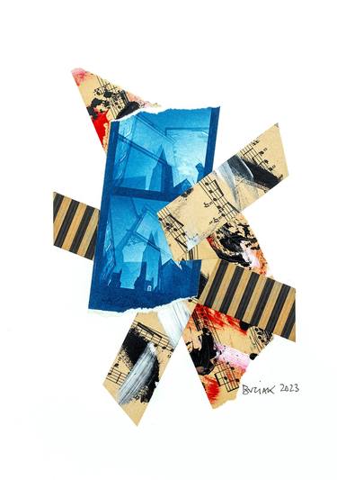 Original Abstract Expressionism Abstract Collage by Ed Buziak