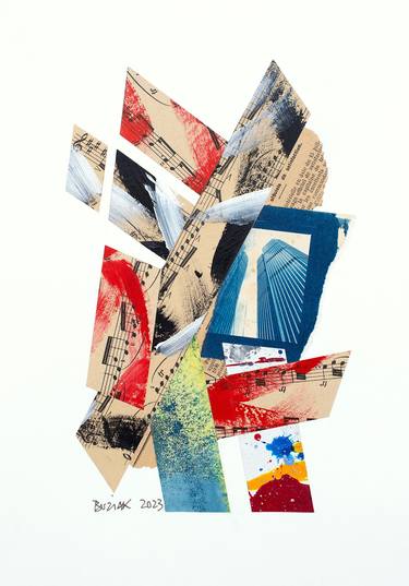 Original Abstract Collage by Ed Buziak