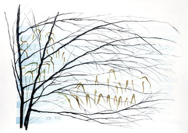 Original Expressionism Tree Drawings by Ed Buziak