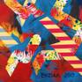 Detail of collage artwork + signature.