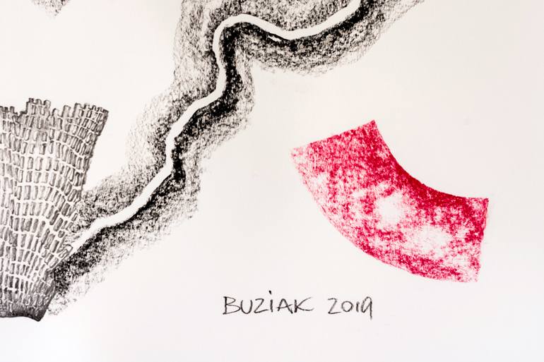 Original Abstract Drawing by Ed Buziak