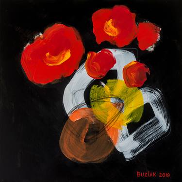 Original Abstract Floral Paintings by Ed Buziak