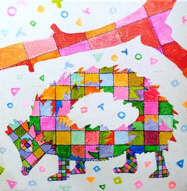 Print of Cubism Animal Paintings by Alexandra Finkelchtein