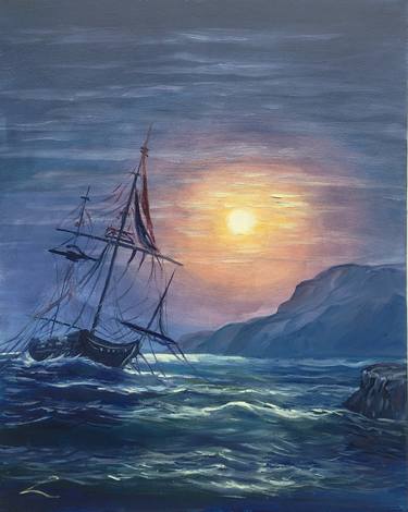 Original Sailboat Paintings by Elena Sokolova