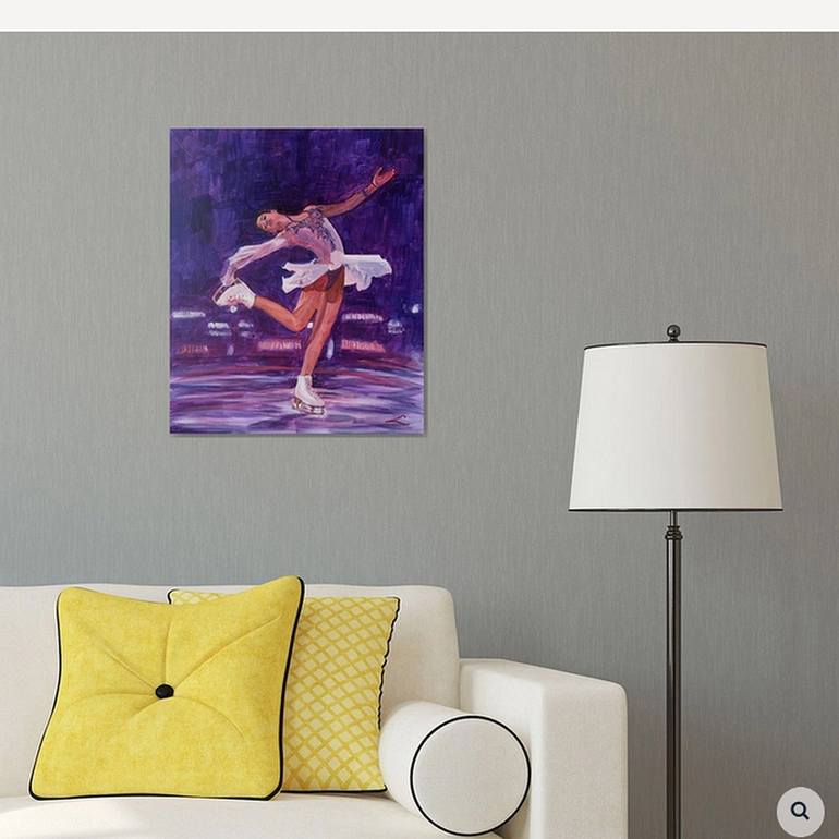 Original Impressionism Sports Painting by Elena Sokolova