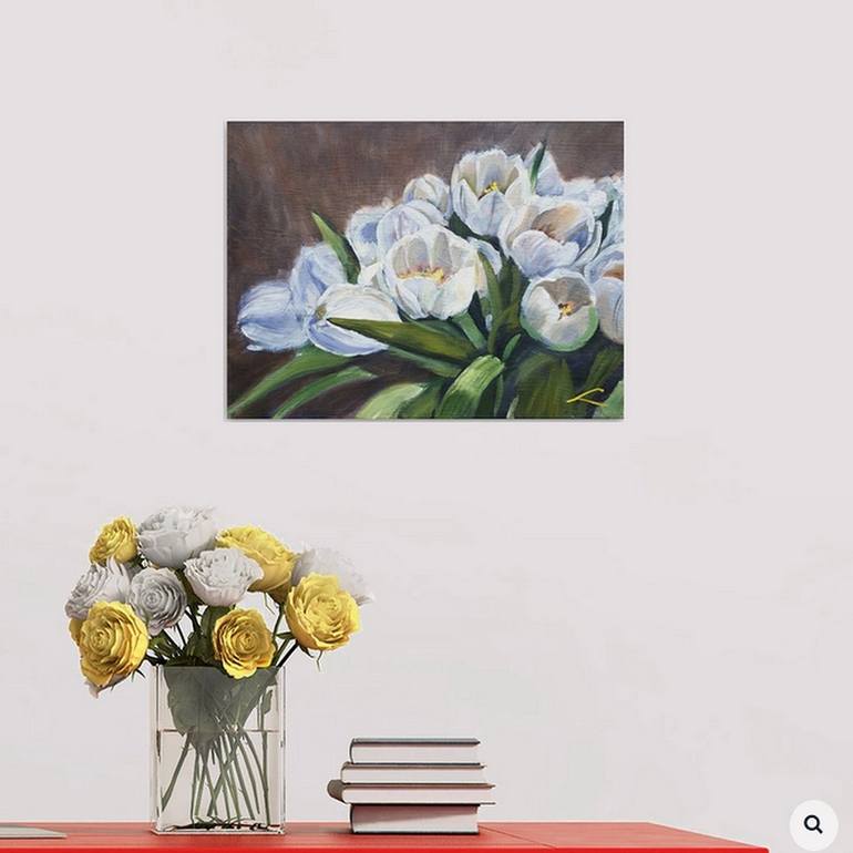 Original Impressionism Floral Painting by Elena Sokolova